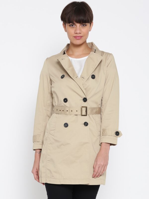 Wills Lifestyle Women Solid Trench Coat