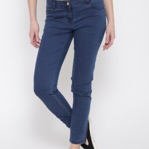 Wills Lifestyle Women Blue Skinny Fit Mid-Rise Clean Look Jeans