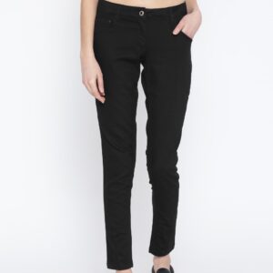 Wills Lifestyle Women Black Skinny Fit Mid-Rise Clean Look Jeans