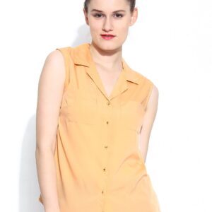 Wills Lifestyle Women Light Mustard Yellow  White Shirt