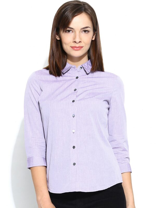 Wills Lifestyle Women Lavender Shirt