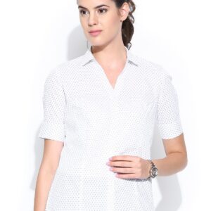 Wills Lifestyle Women White Printed Shirt