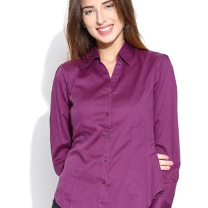 Wills Lifestyle Purple Formal Shirt