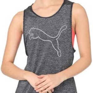 Puma  Casual Sleeveless Printed, Solid Women Black Tshirt