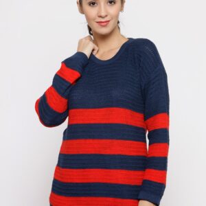 Wills Lifestyle Women  Striped Sweater