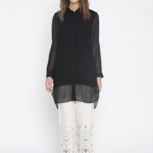 Wills Lifestyle Black Solid Tunic