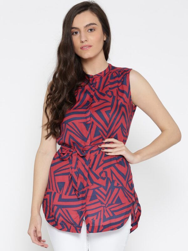 WIlls Lifestyle Navy  Red Printed Tunic