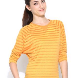 Wills Lifestyle Women Yellow Striped Top