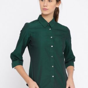 Wills Lifestyle Green Formal Shirt