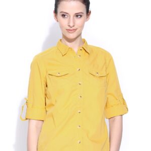 Wills Lifestyle Yellow Casual Shirt