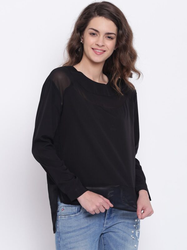 Wills Lifestyle Black Panelled Top