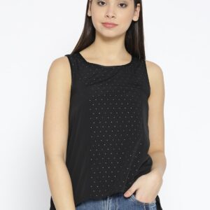 Wills Lifestyle Black Embellished Top