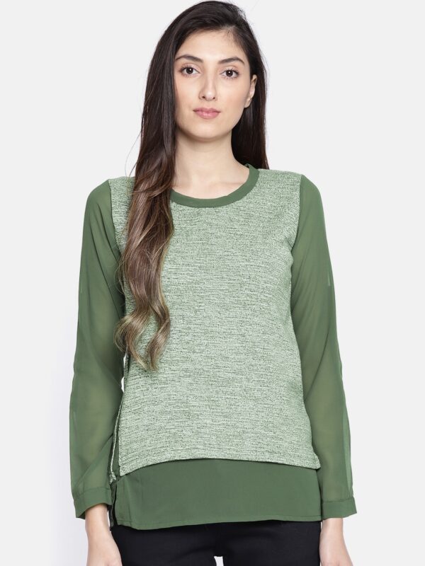 Wills Lifestyle Green Layered Top