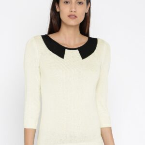 Wills Lifestyle Women Off-White Solid Top