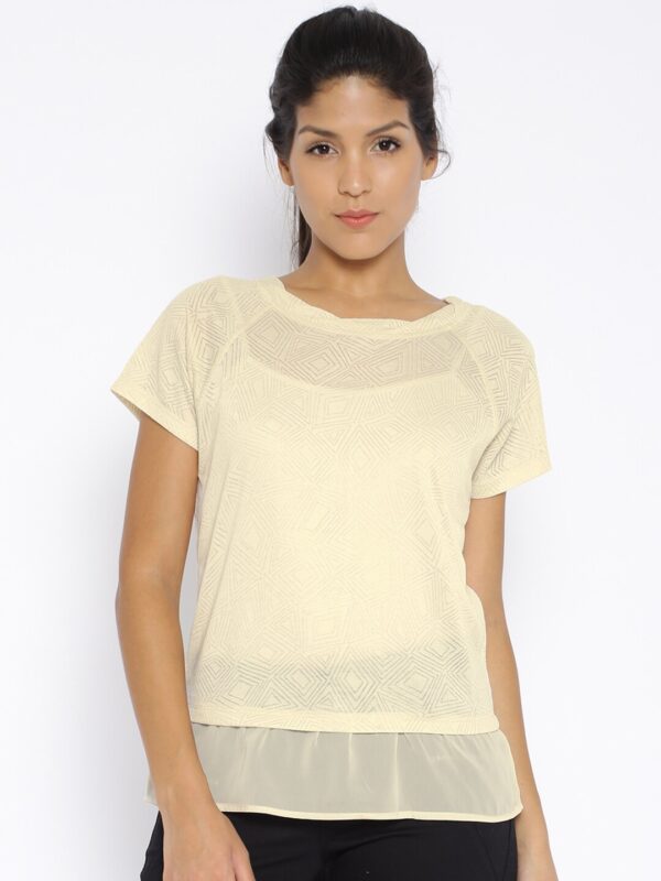 Wills Lifestyle Sport Cream-Coloured Top