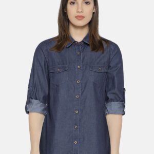 Wills Lifestyle Navy Denim Shirt