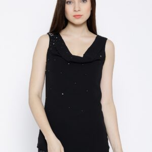 Wills Lifestyle Black Embellished Top