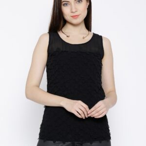 Wills Lifestyle Black Polyester Top