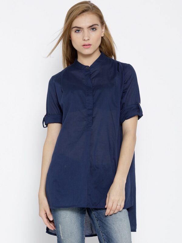 Wills Lifestyle Navy High-Low Tunic