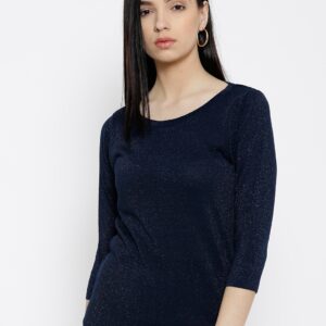 Wills Lifestyle Navy Shimmer Top