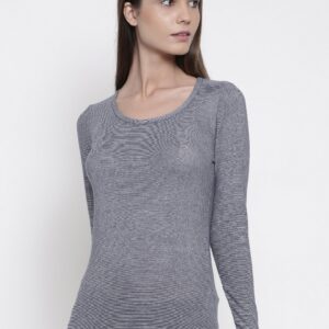 Wills Lifestyle Women Grey Solid Top