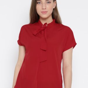 Wills Lifestyle Women Red Shirt Style Top