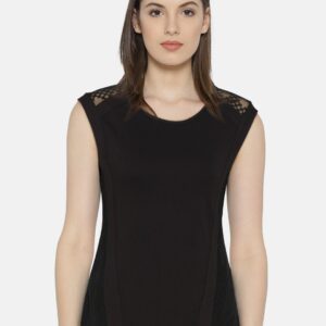 Wills Lifestyle Women Black Solid Top