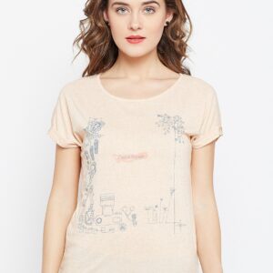 Wills Lifestyle Women Beige Printed Top