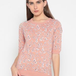 Wills Lifestyle Women Pink Printed Top