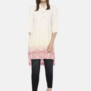 Wills Lifestyle Women Cream-Coloured Printed Tunic