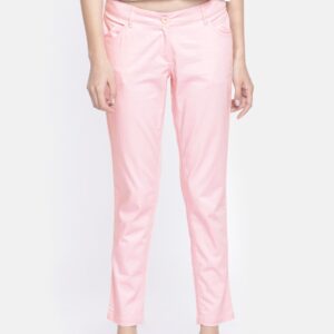 Wills Lifestyle Women Pink Slim Fit Casual Trousers