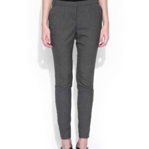 Wills Lifestyle Charcoal Grey Slim Fit Trousers