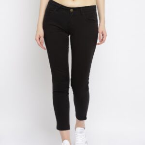 Wills Lifestyle Women Black Slim Fit Chino Trousers