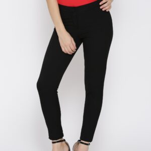 Wills Lifestyle Women Black Super-Slim Fit Trousers