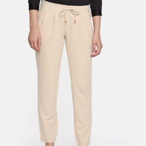 Wills Lifestyle Women Peach-Coloured Regular Fit Solid Trousers