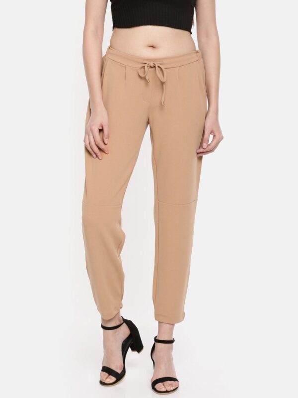 Wills Lifestyle Women Beige Regular Fit Solid Joggers