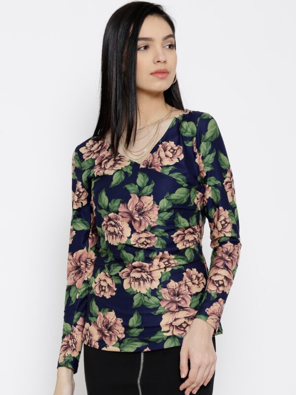 Wills Lifestyle Navy Floral Print Top