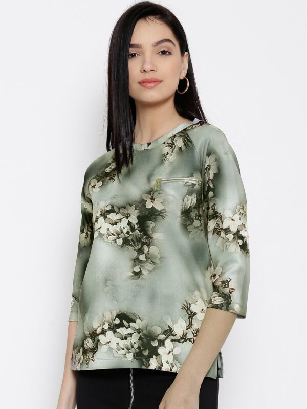 Wills Lifestyle Grey Floral Print Top