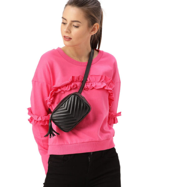 DressBerry Women Pink Solid Sweatshirt