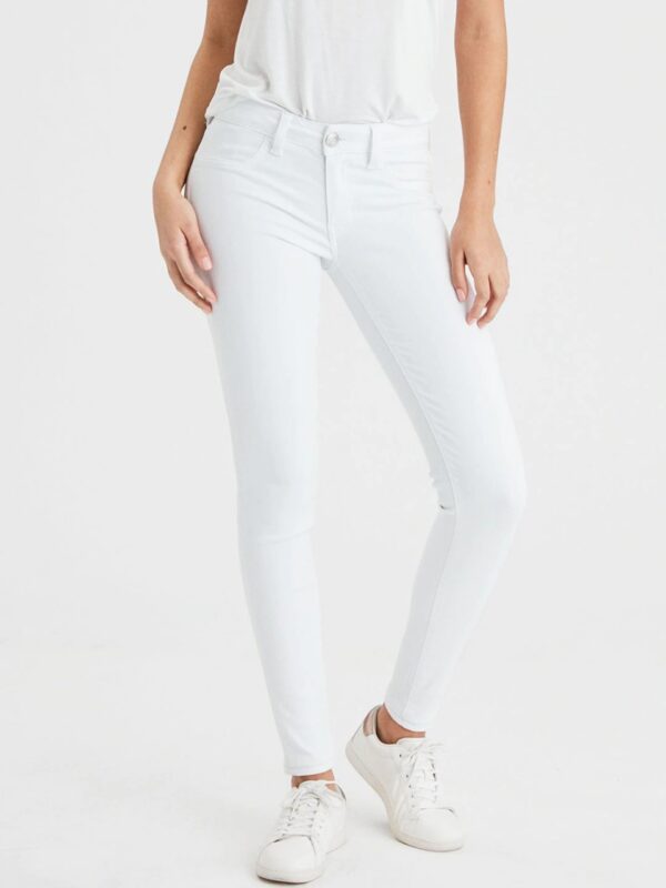 AMERICAN EAGLE OUTFITTERS Women White Regular Fit Mid-Rise Stretchable Jeans