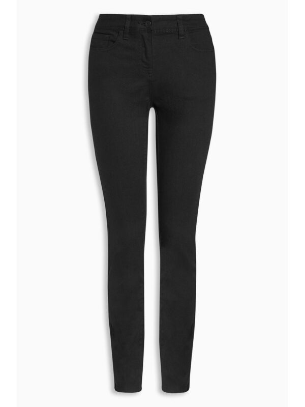 next Women Black Skinny Fit Mid-Rise Clean Look Stretchable Jeans