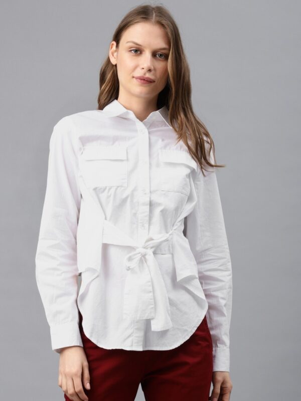 French Connection Women  Regular Fit Solid Casual Shirt