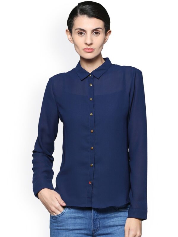 Van Heusen Woman Regular Fit Solid Casual Shirt