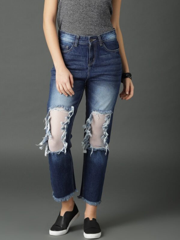 Roadster Women Mid-Rise Highly Distressed Ankle Jeans