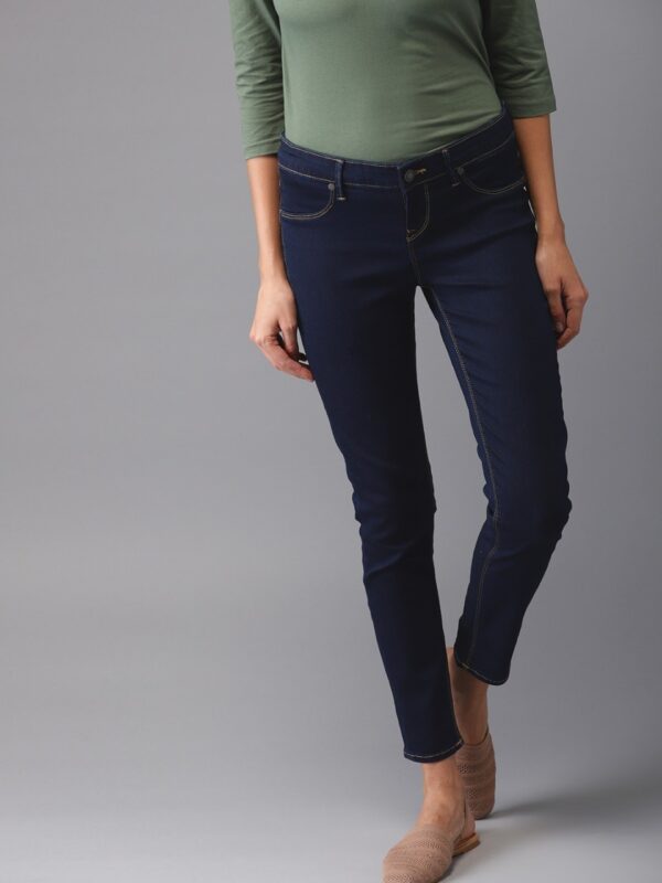 HERE&NOW Women Cropped Denim Stretchable Jeans