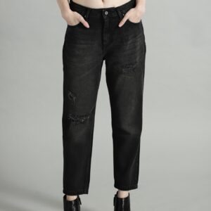 Roadster Women Black Solid Crop Jeans