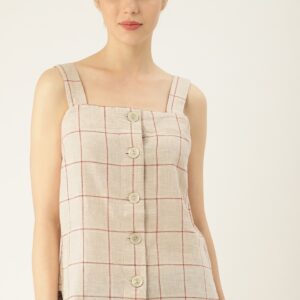 MANGO Women Checked Top