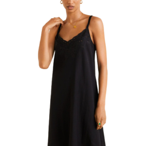 MANGO Women Black Solid A-Line Dress