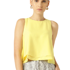 MANGO Women A-Line Layered Crop Top