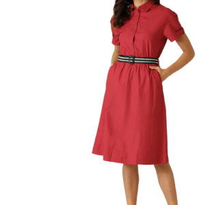 MANGO Women Red Solid Shirt Dress